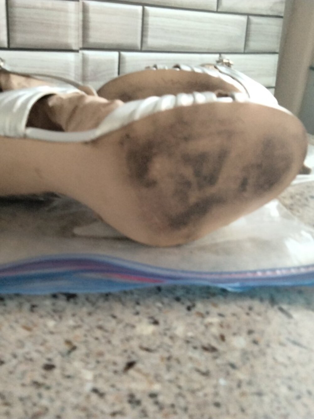 Silver Metallic T-Strap High Heel Sandals - Picture 10 of 13